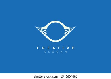 The logo design combines circle with wings. Minimalist and modern vector illustration design suitable for brand and business flight.