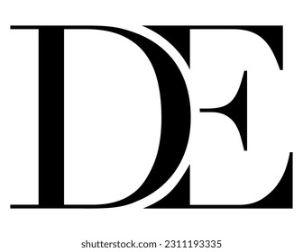The logo design combines the letter "D" and the letter "E" into a simple but luxurious design.