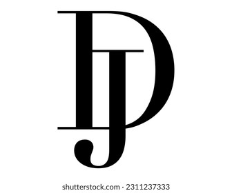 The logo design combines the letter "D" and the letter "J" into a simple but luxurious design.