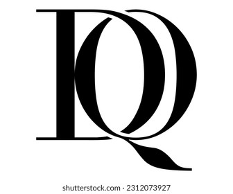 Das Logo-Design verbindet den Buchstaben "D" und den Buchstaben "Q" zu einem einfachen, aber luxuriösen Design.