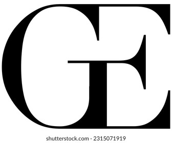 Das Logo-Design kombiniert den Buchstaben "G" und den Buchstaben "E" in ein einfaches, aber luxuriöses Design.