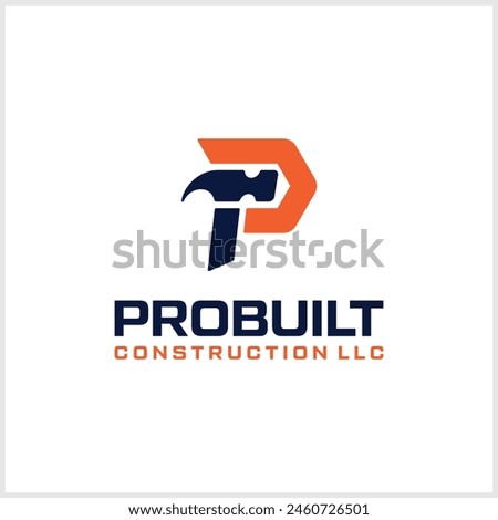 The logo design combines the letter P and a hammer, good for construction logos, which are related to buildings