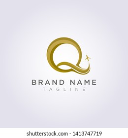 Logo Design combines the letter Q with the plane for your Business or Brand.