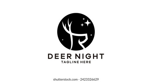 The logo design combines the shape of a deer's head with the moon.