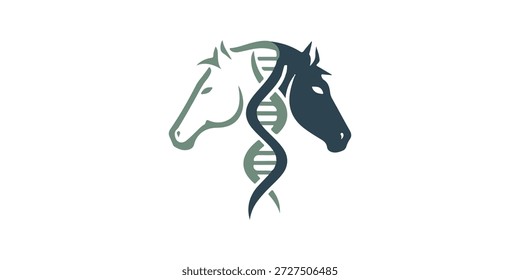 El diseño del logotipo combina la forma de la cabeza de un caballo con un símbolo genético o de ADN.