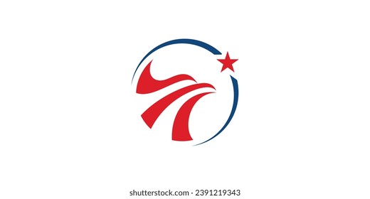 logo design combining a circle shape with an eagle.