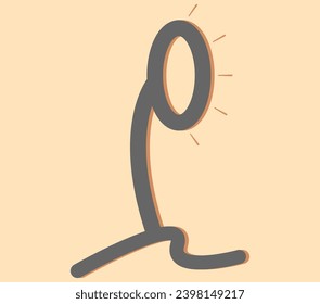 logo design combining the letters I and O with abstract line decoration and shadows as well as several small line decorations, colored background.