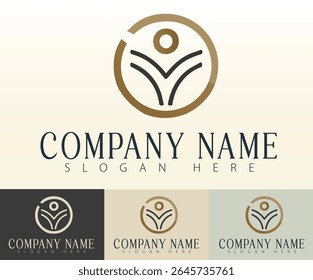 Um design de logotipo combinando estilo moderno, essência de negócios e unidade.