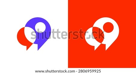 logo design combining people and chat, design vector icon idea