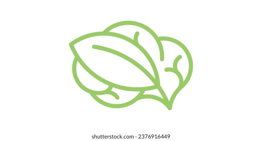 logo design combining the shape of a brain with leaves.