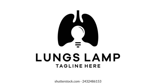 logo design combining the shape of lungs with lights, logo design template, creative idea symbol.