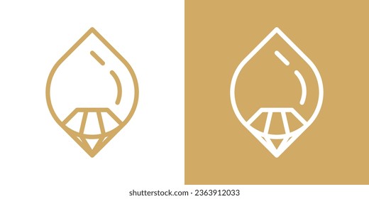 logo design combining water with jewelry made in a minimalist line style.