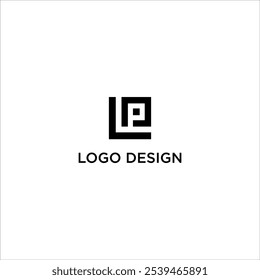 A logo design for logo design company.  black and white and has the letters LP or PL logo