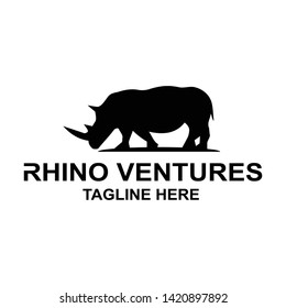 logo design company concept with rhinoceros symbol