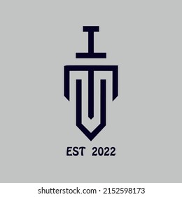 logo design of a company in the shape of a sword founded in 2022