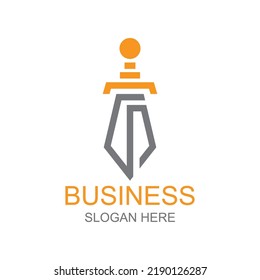logo design of a company in the shape of a sword founded in 2022