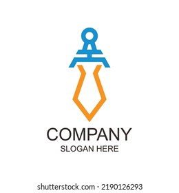 logo design of a company in the shape of a sword founded in 2022