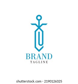 logo design of a company in the shape of a sword founded in 2022