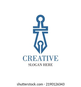 diseño del logotipo de una empresa en forma de espada fundada en 2022
