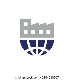 Diseño de logotipos compuestos por fábrica y mundo
