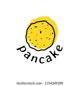 Concepto de diseño de logotipo sobre pancake en archivo vectorial. logo de la panadería de época Ideas. Diseño del logo de la inspiración. Ilustración del vector de plantilla. Aislado En Fondo Blanco