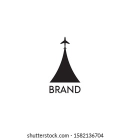 Logo Design Concept with Air Plane Icon. black color