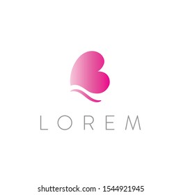 Logo Design Concept with B Letter  and heart