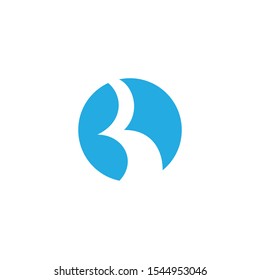 A Logo Design Concept with B Letter Icon in Blue Color.  Vector Illustration