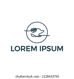 Logo-Design mit dem Konzept kümmert sich um die Menschheit