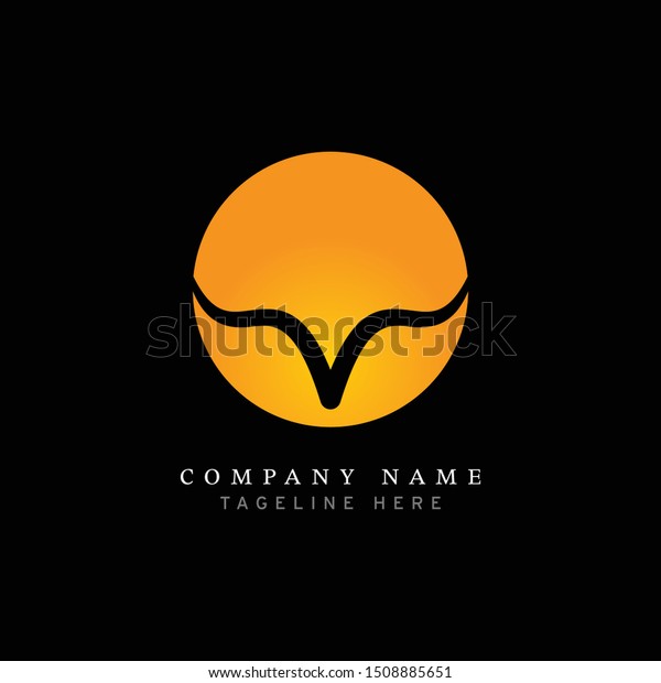 logo design with the concept of a\
circle coupled with an arched horn shape -\
illustration