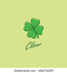 Logo Design Concept of Clover Leave for St. Patrick's, Vector Illustration.