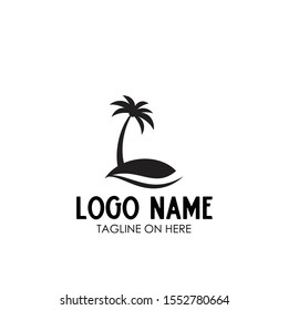 Logo Design Concept with Coconut Tree  Illustration