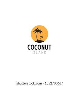 Logo Design Concept Coconut Tree Illustration Stock Vector (Royalty ...