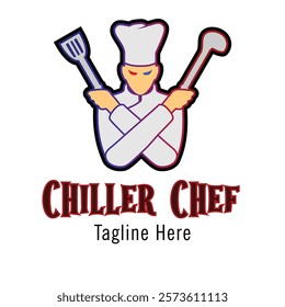 Logo design concept for cooking or restaurant brand with cool mascot.