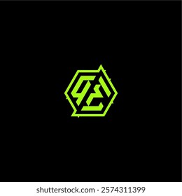 logo design concept cool and dynamic monogram QE esport gaming initial letter