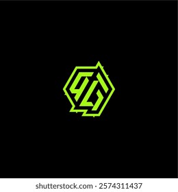 logo design concept cool and dynamic monogram QG esport gaming initial letter