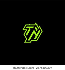 logo design concept cool and dynamic monogram TN esport gaming initial letter
