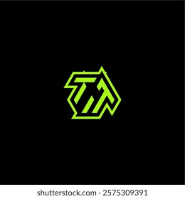 logo design concept cool and dynamic monogram TT esport gaming initial letter