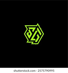 logo design concept cool and dynamic monogram SG esport gaming initial letter