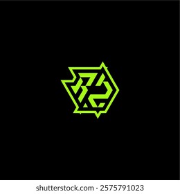 logo design concept cool and dynamic monogram RZ esport gaming initial letter