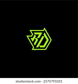 logo design concept cool and dynamic monogram RD esport gaming initial letter