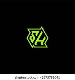 logo design concept cool and dynamic monogram SH esport gaming initial letter