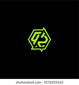 logo design concept cool and dynamic monogram QZ esport gaming initial letter