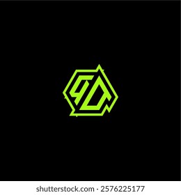 logo design concept cool and dynamic monogram QO esport gaming initial letter