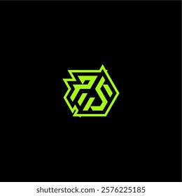 logo design concept cool and dynamic monogram PS esport gaming initial letter