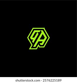 logo design concept cool and dynamic monogram QA esport gaming initial letter