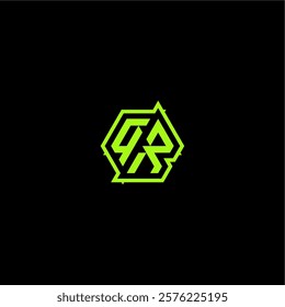 logo design concept cool and dynamic monogram QR esport gaming initial letter