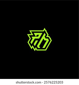 logo design concept cool and dynamic monogram PM esport gaming initial letter