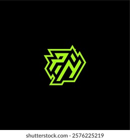 logo design concept cool and dynamic monogram PN esport gaming initial letter