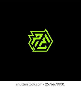 logo design concept cool and dynamic monogram PE esport gaming initial letter